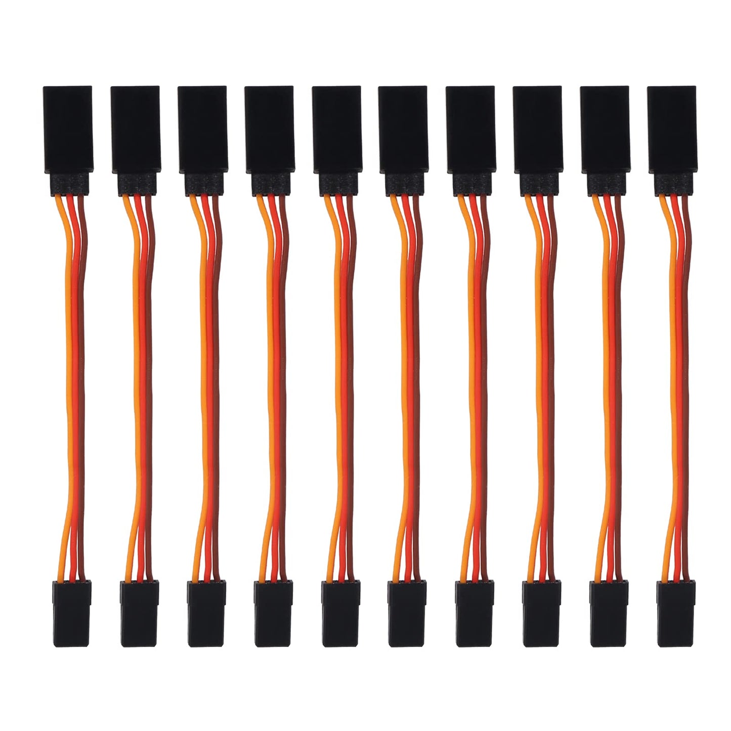 ACEIRMC 10pcs 3-Pin Servo Extension Cable Cord Female to Male Lead Wire Connector JR for RC Car Airplanes Remote Control (10cm)