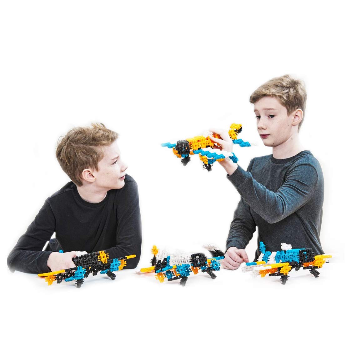 Lux Blox Freestyle Set, 66 Pieces, Neon Orange, Teal Blue, Black, White