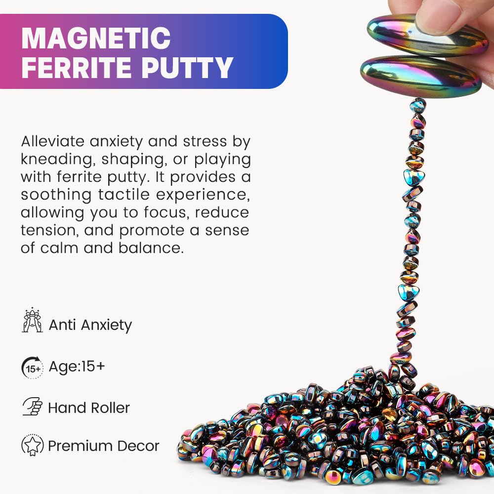 Slime Magnetic Putty Party Favors - Cool Fidget Ferrite With Rattle Oval Magnet, Stones Eggs - Novelty EDC Toy & Science Kit Gif