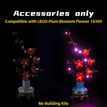 Brickbling Light Compatible With Lego Icons Plum Blossom Flower Décor, Led Lighting Compatible With Lego 10369, Light Up Your Botanical Collection (No Model Set)