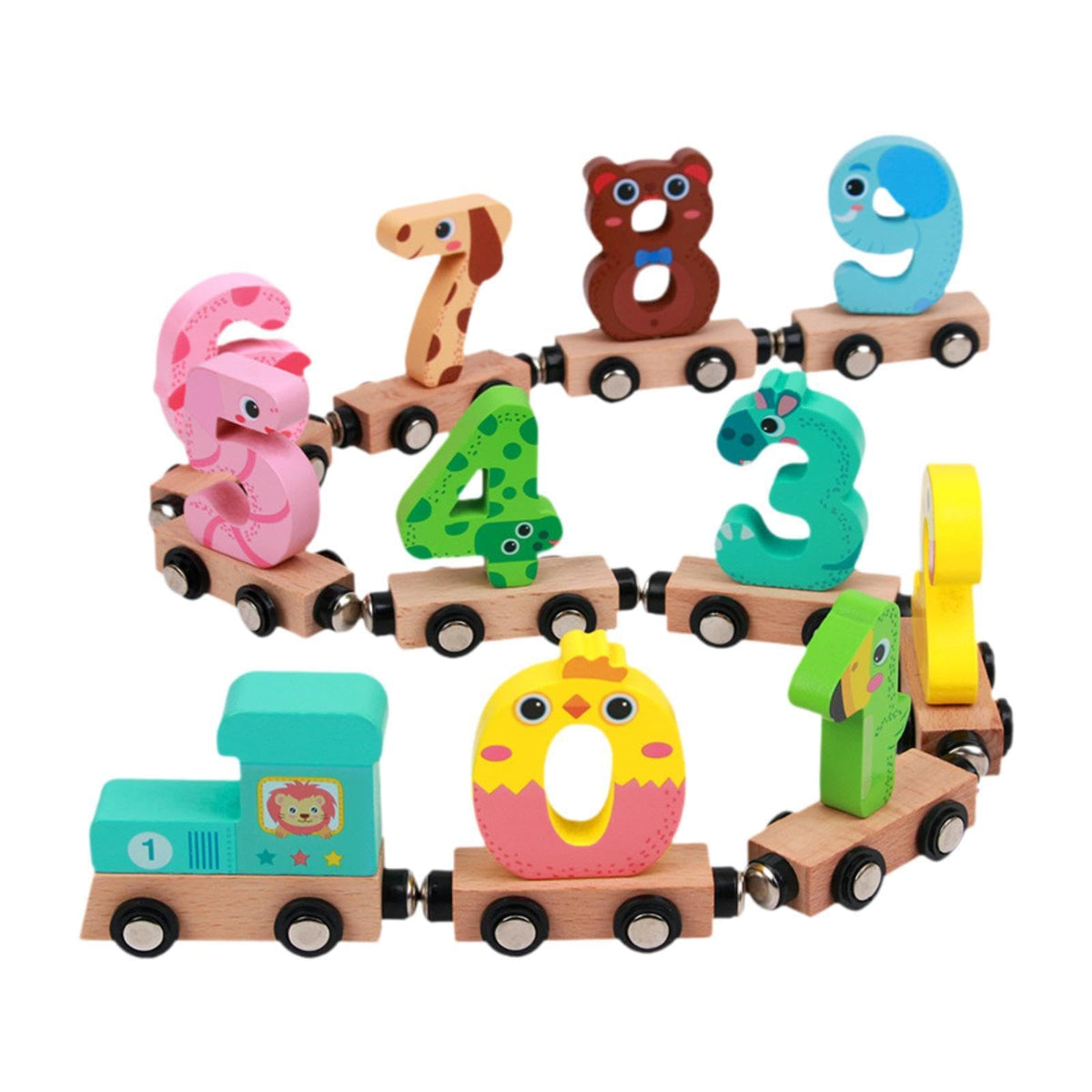 Enakshi Wooden Number Train Toy Kids Building Blocks For Kids Toddlers Birthday Gift|Toys & Hobbies | Preschool Toys & Pretend P