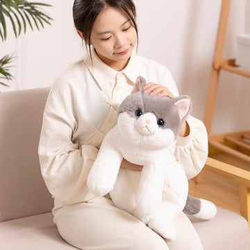 Yeqivo Realistic Plush Cat Toy, Soft Kitty Stuffed Animal For Kids, Cute Cat For Birthday Party (Gray, 70Cm/27.5Inch)