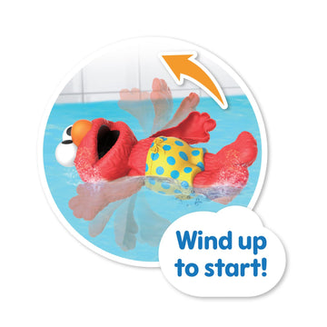 Just Play Sesame Street Elmo Wind Up Bath and Pool Toy, 7-Inch Multicolor Kids Toy for Ages 2 and Up, Small Size
