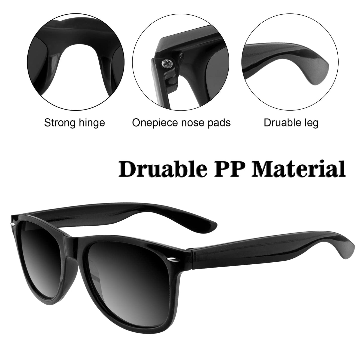 Tuparka 20 Pack Kids Sunglasses Bulk For Summer Pool Party Favors Birthday Parties Goody Bag Fillers, Black