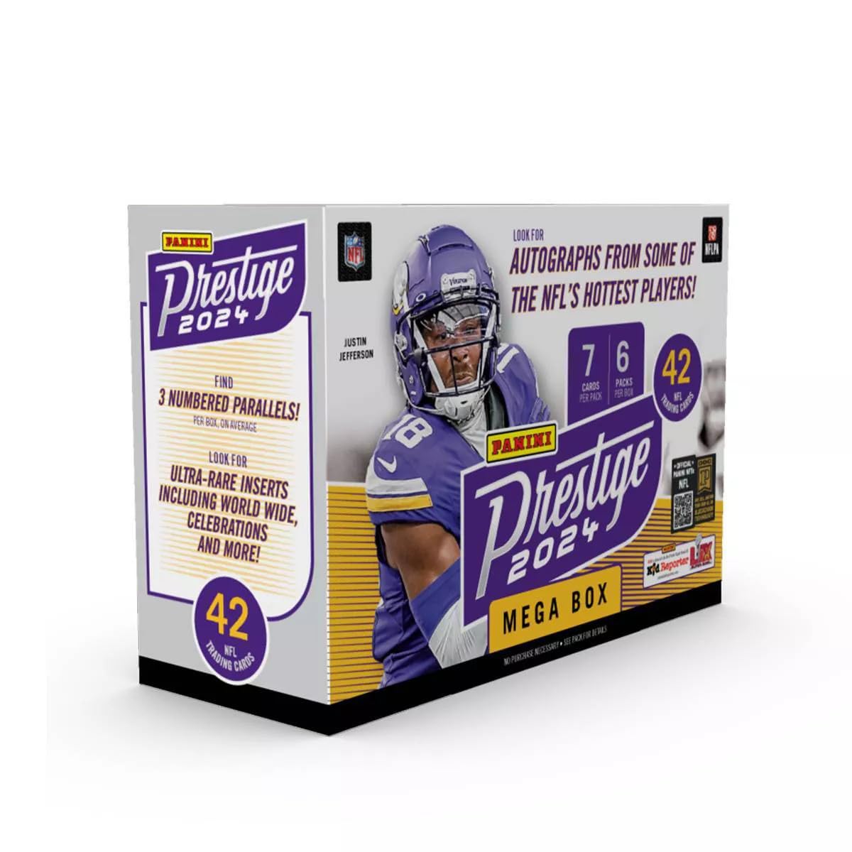 2024 Panini Prestige Football Mega Box (42 Cards/Box) Look For Daniels, Maye, Nix Rookies! 3 Numbered Parallels Per Box!