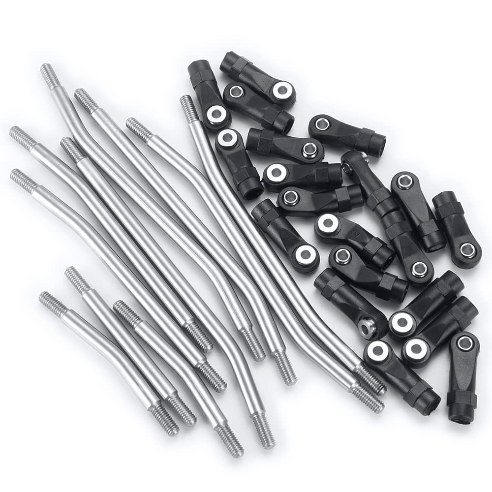 RCLIONS Stainless Steel Link Rod Linkage 324mm Wheelbase for TRX4 1/10 Crawler Car Upgrade Parts
