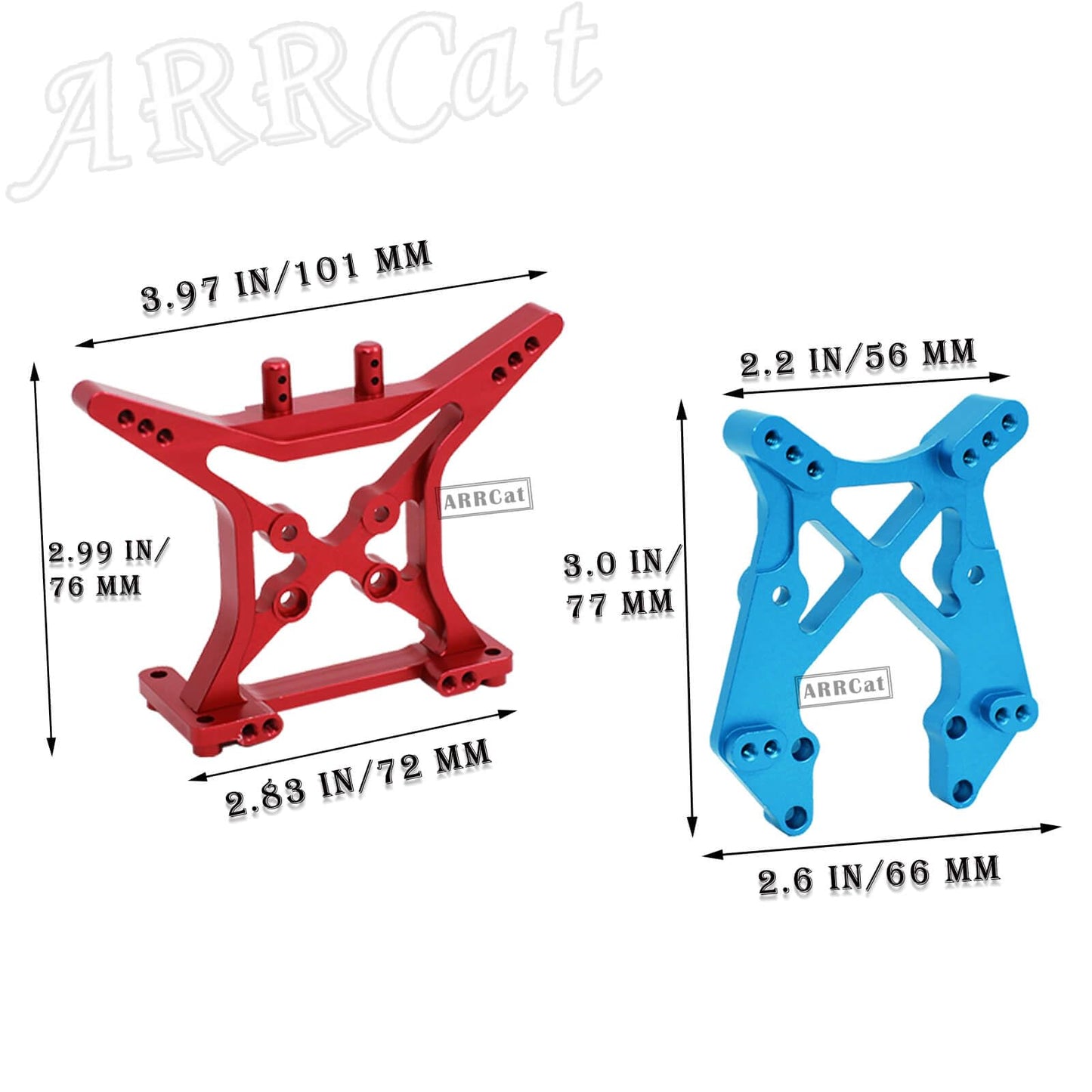 ARRCat Shock Tower Upgrade Part for 1/10 ECX 2WD,4PCSFront Rear Shock Tower Hop Ups,#ECX1020#ECX331001,Red