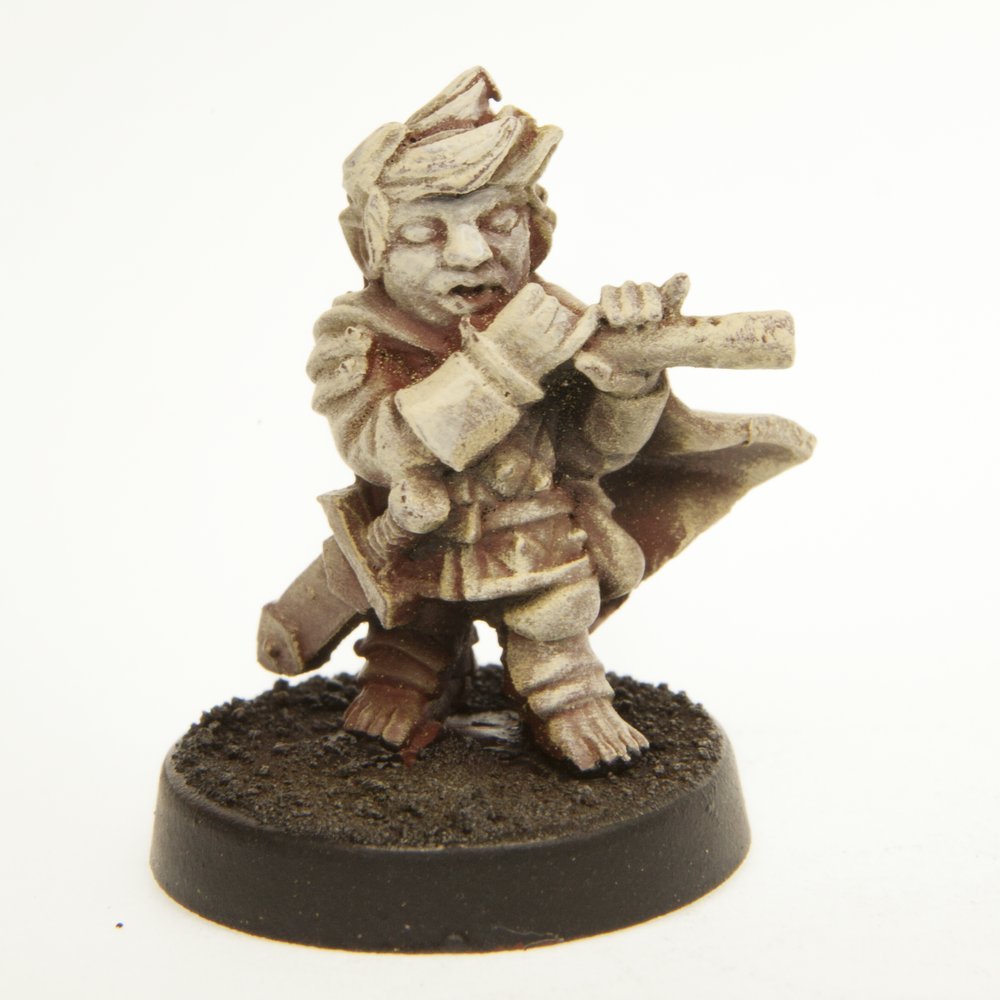 Stonehaven Halfling Fife Player Miniature Figure (for 28mm Scale Table Top War Games) - Made in USA