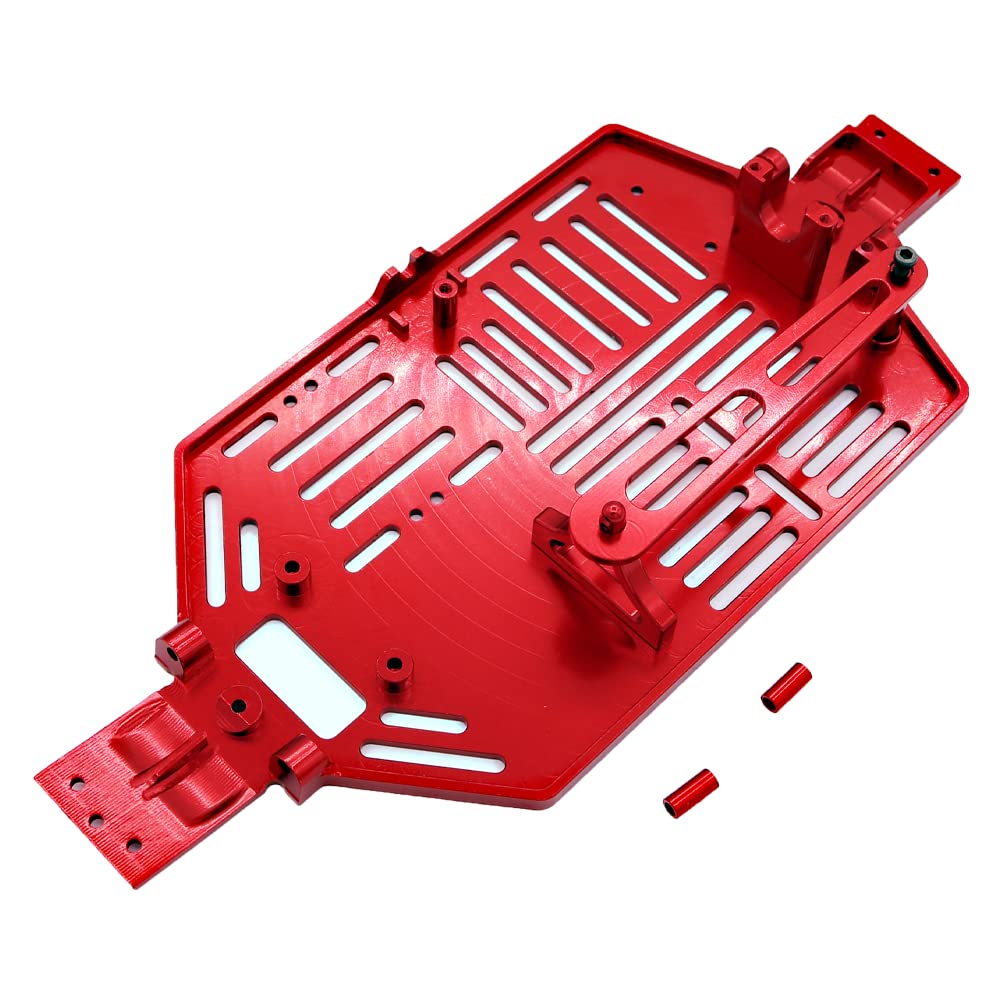 CNC Metal Chassis Body Frame Board for SG1603 SG1604 UD1601 UD1602 1/16 RC Car Spare Parts Accessories (Red)