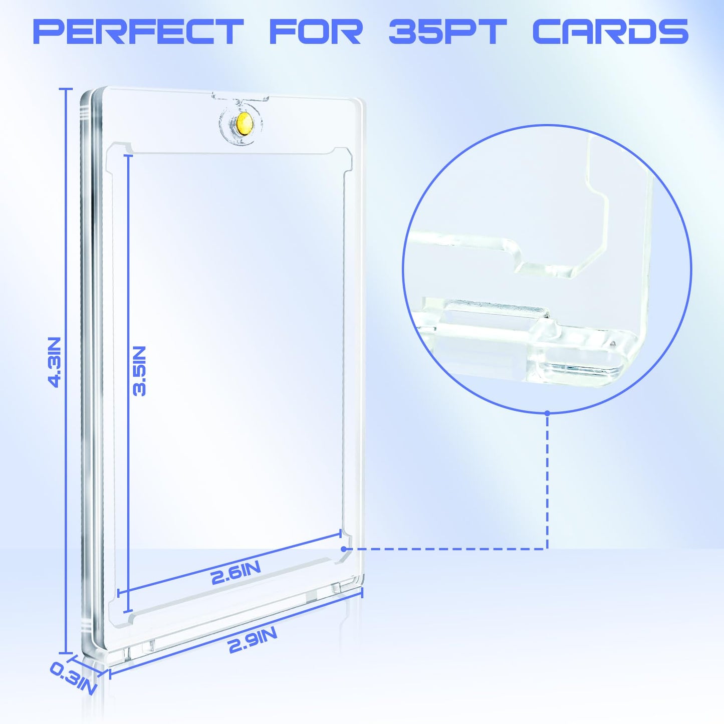 Unlemoni 50Ct Magnetic Card Holders, 35Pt One Touch Card Holder, Magnetic Card Cases Hard Plastic Protecors For Trading Cards, S
