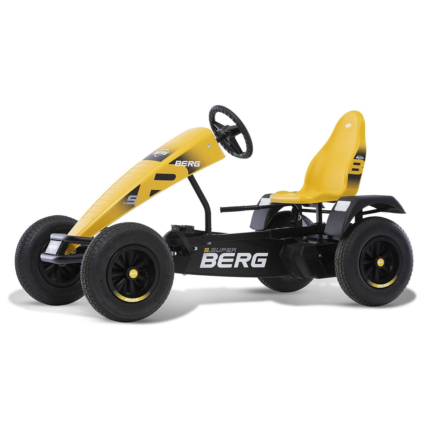 BERG Pedal Kart with XL Frame B.Super Yellow BFR | Childrens Vehicle, Pedal car with Adjustable seat, with Freewheel, Children