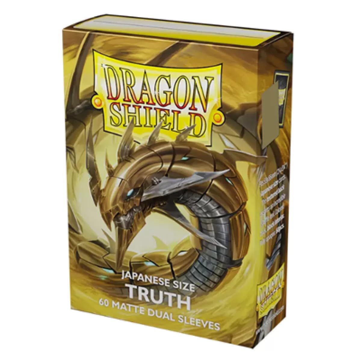 Dragon Shield Dual Sleeves - Matte Truth (Gold) 60 Ct - Japanese Size Card Sleeves - Smooth & Tough - Compatible With Yu-Gi-Oh!,