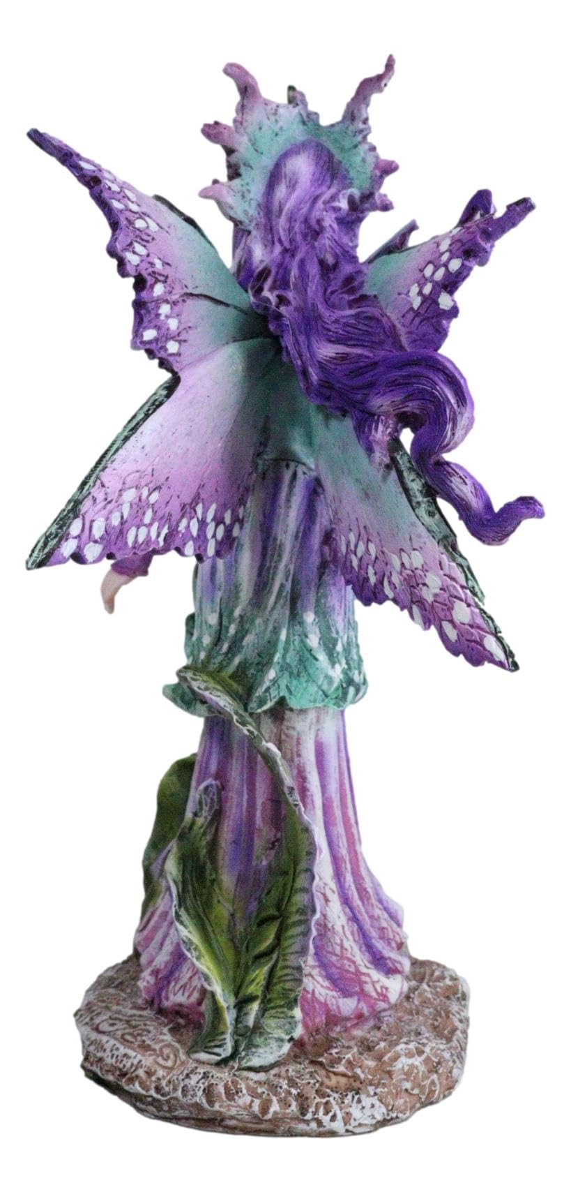 Ebros Amy Brown Pixie Gossip Enchanted Elf Fairy Fae Damsel With Indigo Purple Nymph Dragonfly Statue 7.5' Tall Fantasy Mythical Faery Garden Magic Collectible Figurine Fairies Pixies Nymphs Decor