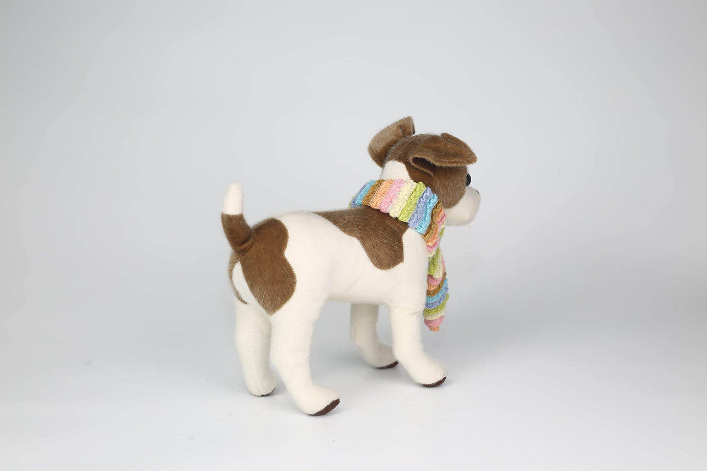Cu-Mate 12'' Realistic Jack Russell Terrier Plush - White & Brown Standing Puppy Dog Stuffed Animal Gift