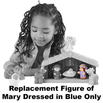 F-Price Replacement Figure For Fisher-Price Little People Nativity Set - Dpx53 ~ Replacement Figure Of Mary Dressed In Blue, Blu