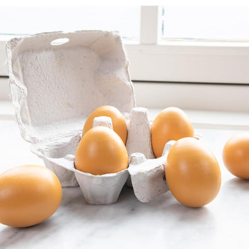 New Classic Toys Wooden Pretend Play Toy for Kids Six Wooden Eggs Cooking Simulation Educational Toys and Color Perception Toy f