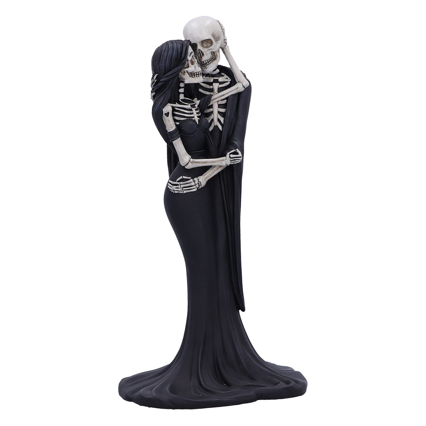 Nemesis Now Eternal Embrace Skeletons Figurine, Hand-Painted Resin Gothic Lovers Statue, Romantic Skeleton Decor, Perfect Gothic Wedding Cake Topper, 24Cm