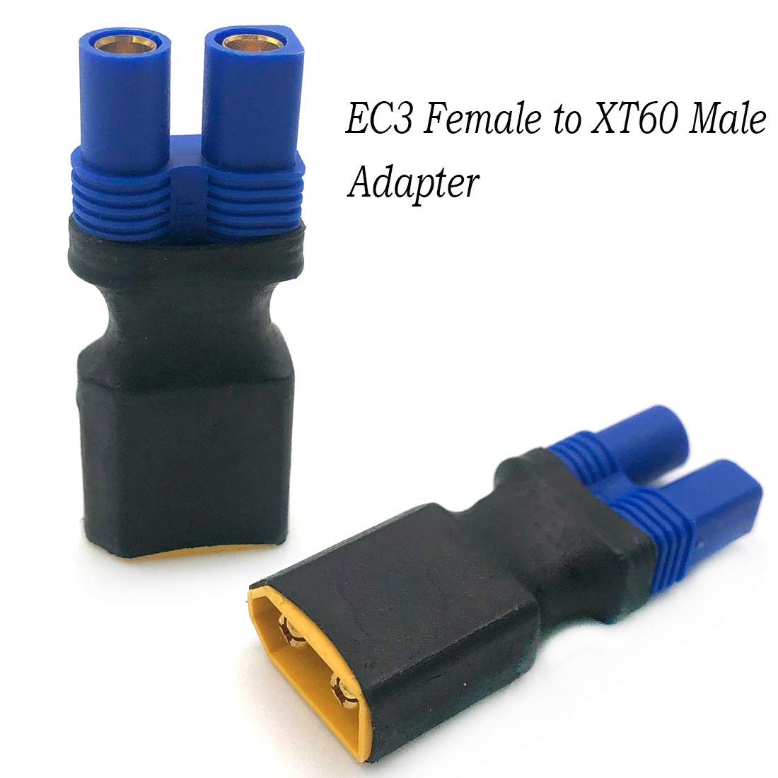 Fly RC 4pcs Male XT60 to Female EC3 Adapter No Wires EC3 Female to XT60 Plug Male Wireless Connector for RC FPV Drone Car Lipo N