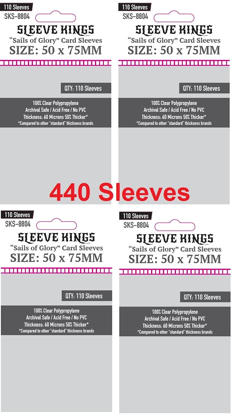 Sleeve Kings ''Sails Of Glory* Card Sleeves 50 X 75 Mm (4X110 Pack, 440 Sleeves)