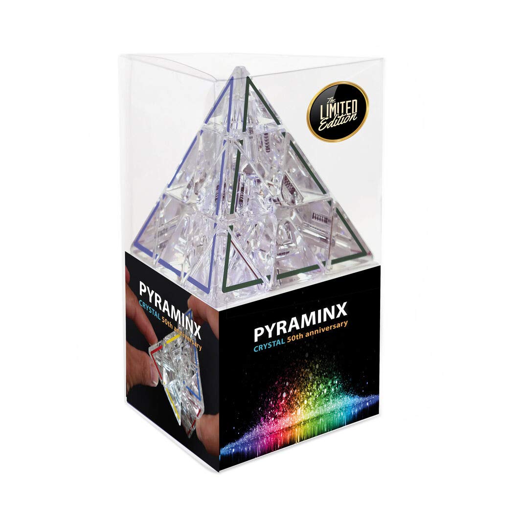 Project Genius Pyraminx Crystal- Limited Edition, 50Th Anniversary Clear Edition Of Pyraminx, Speed Cube, One-Player Games, Twisty Puzzle, Brain Teasers, Multi-Color, Puzzle Cube, Gift For Children