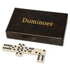 ZOOCEN Dominos Set -Heavy Weighted Black Dot Classic Dominoes Set -28 Tiles Pack in Wooden Case