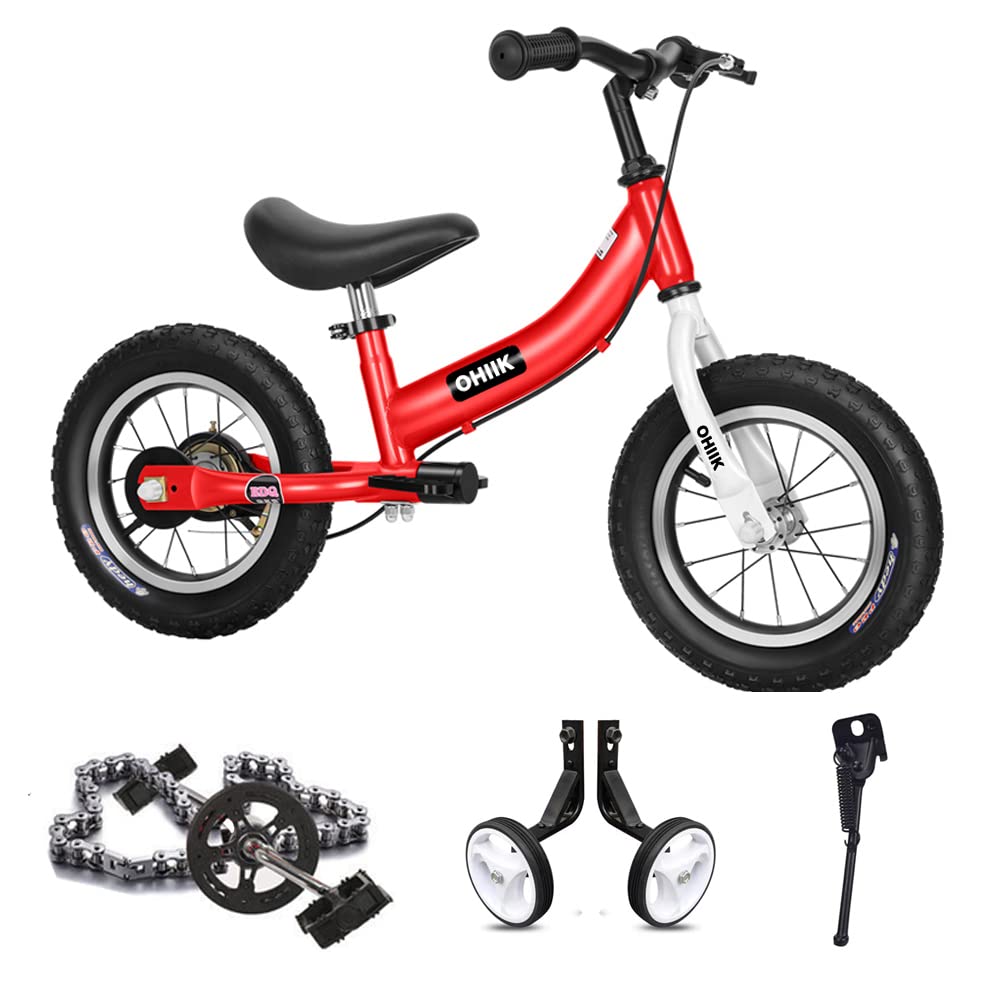 Ohiik Balance Bike 2 In 1 For Kids 2 3 4 5 6 7 Years Old,Balance To Pedals Bike,12 14 16 Inch Kids Bike,With Pedal Kit,Training