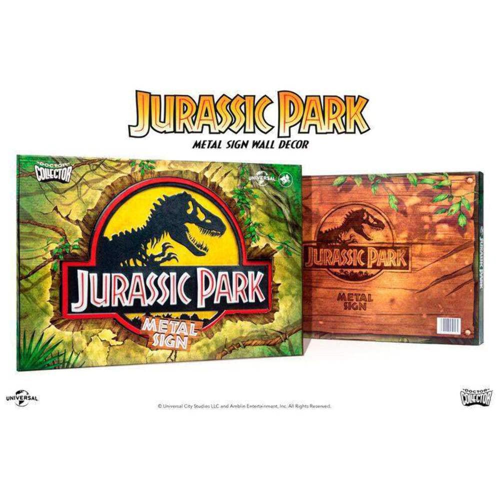 Doctor Collector Jurassic Park Metal Logo Sign/Merch