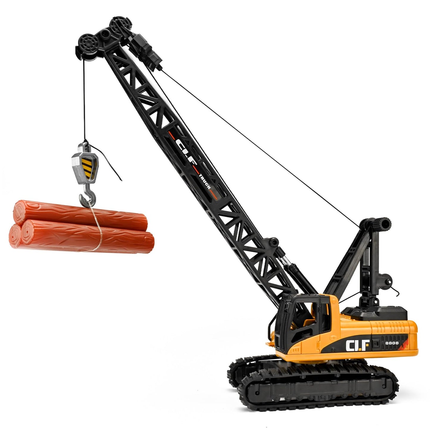 NOVAFUSION Construction Crane Toys for Boys,Crawler Cranes Truck Toy with Rotatable Fuselage Workbench and Liftable Robotic Arm,