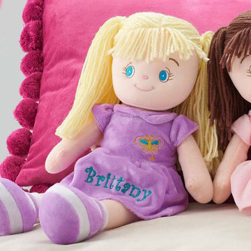 DIBSIES Personalized Butterfly Snuggle Doll - 15 Inch Blonde - Soft Polyester Material - Model DPS-DO-0012