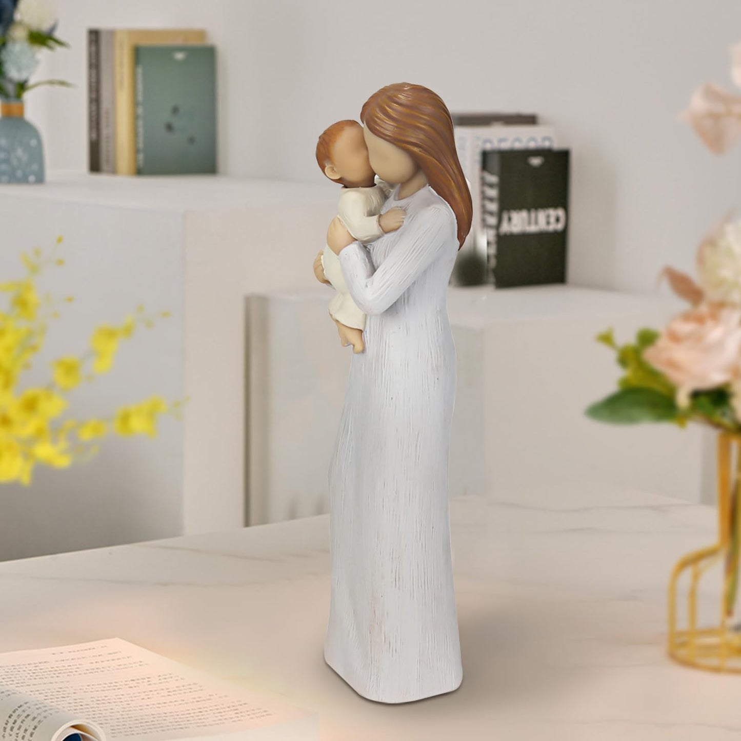 Carracci New Mom Gifts, Mother New Baby Figurines, Sculpted Hand-Painted Mom And Baby Child Figures Statues, Gifts For Mom Birth