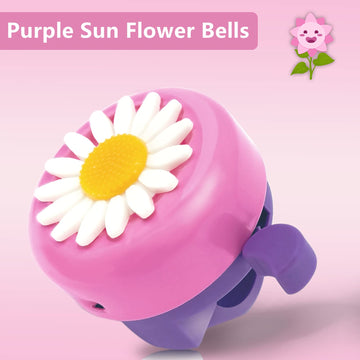 1 Pack Kids Bike Bell And 2 Pack Kids Bike Streamers For Children'S Bike Accessories (Pink, Red,& Blue) (Pink & Purple)