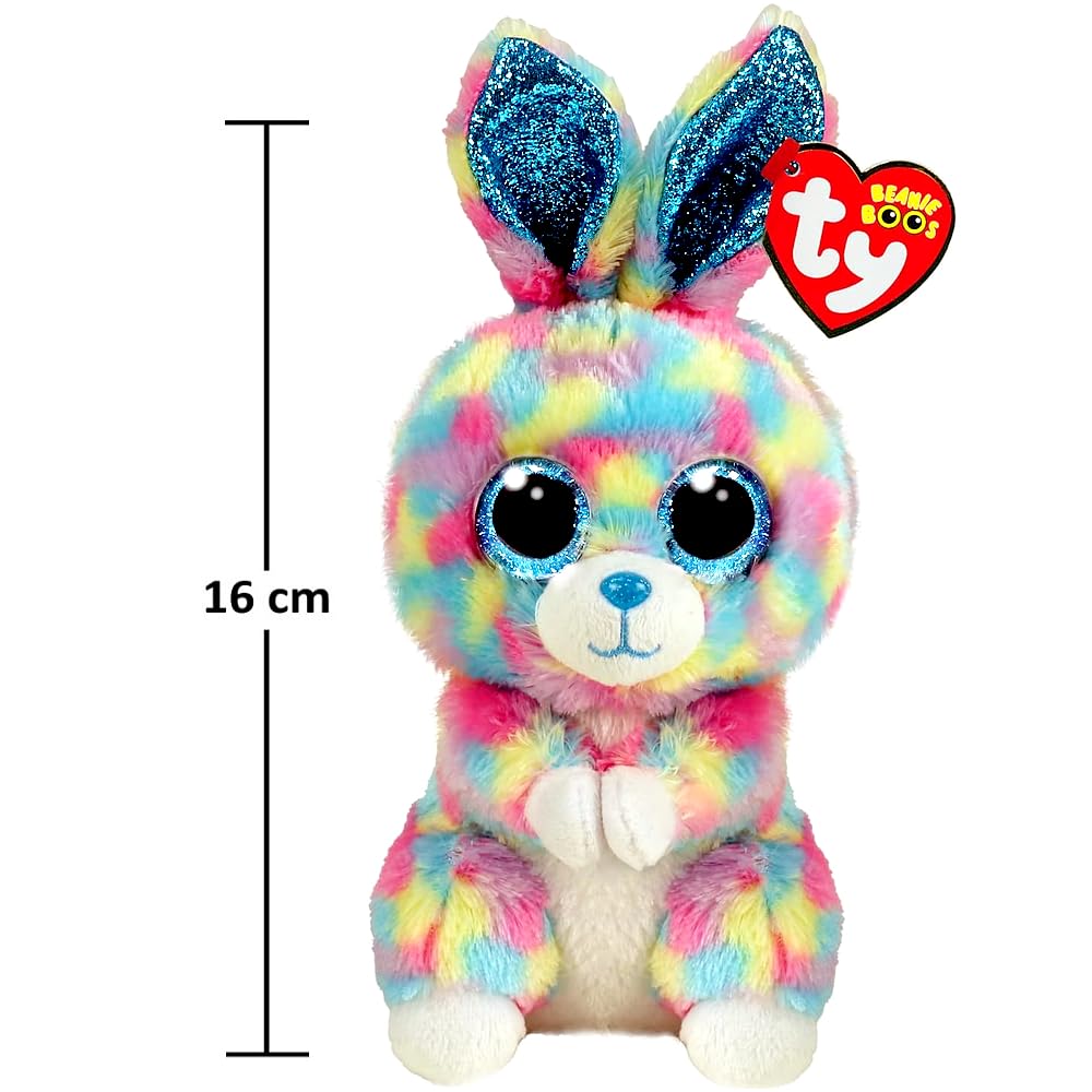 Ty Beanie Boo'S Hops The Rabbit Soft Toy 15 Cm-Ty36568, Ty36568, Multicoloured, Small
