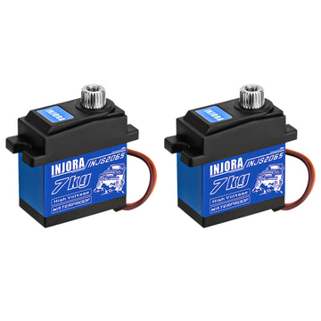 INJORA 7KG 2065 Digital Servo Waterproof High Voltage Sub-Micro Shift Servo for TRX4 TRX6 SCX10 III 1/10 RC Crawler Car,2PCS