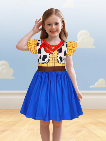 Eledobby Woody Costume Girls Toddler Woody Dress Halloween Outfits Birthday Party Princess Dress Up 2T 3T