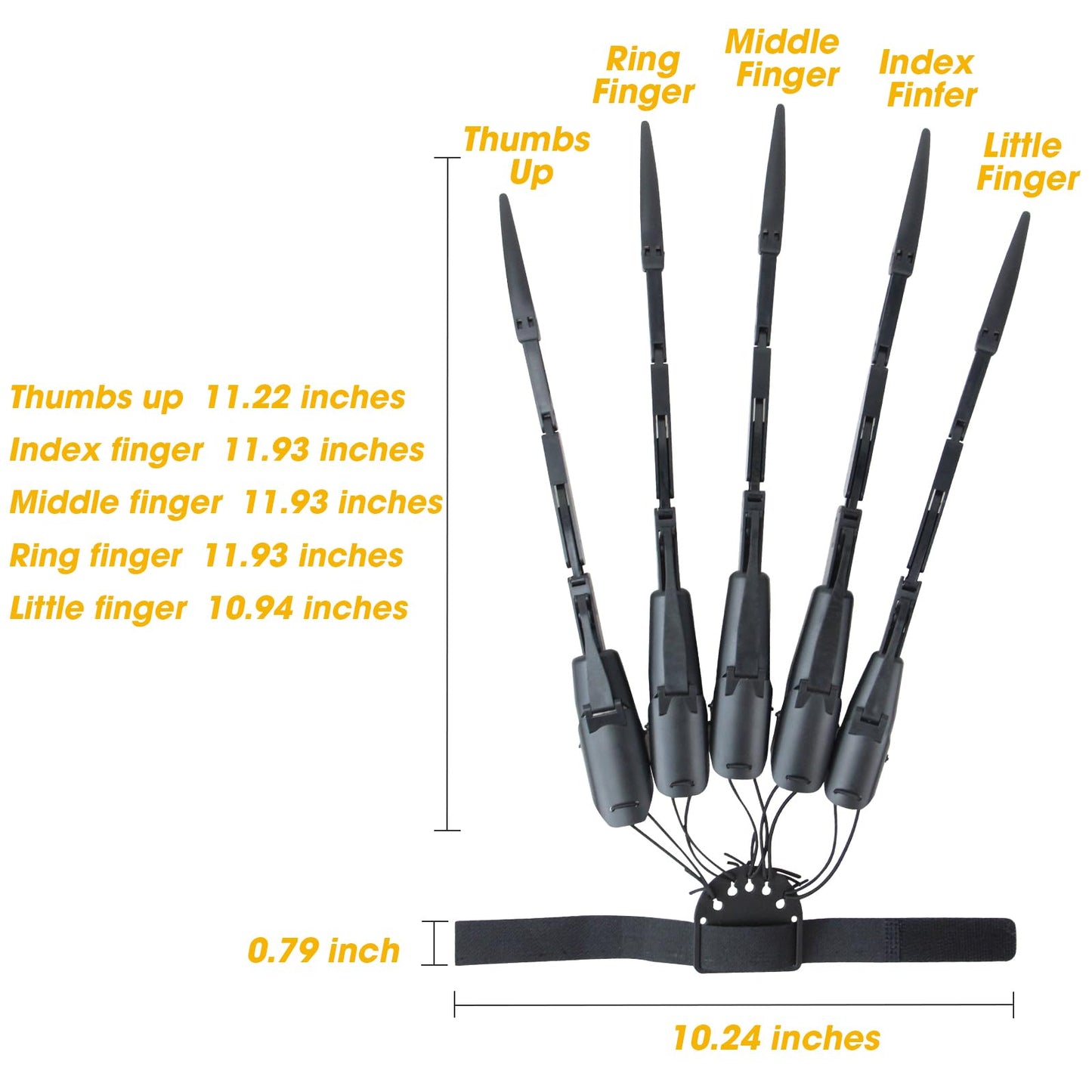 Foggizo Articulated Fingers With White Fingernails, Articulated Finger Extensions With Gloves, Halloween Finger For Any Costume,