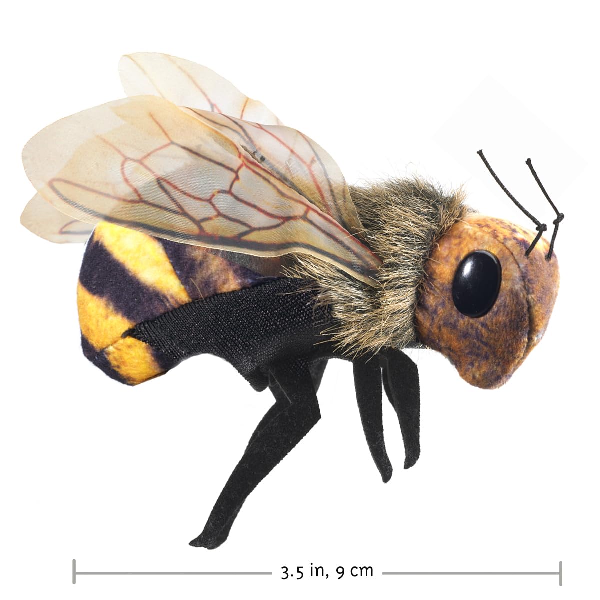 Folkmanis Mini Bee Finger Puppet,Black; Orange-Yellow