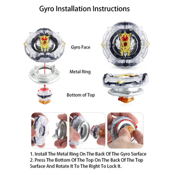 Hozuumo Bey Battling Top Burst Gyro Toy Set, With Gyro Launchers And Handle Combat Battling Game, Gift For Kids Children, B-155