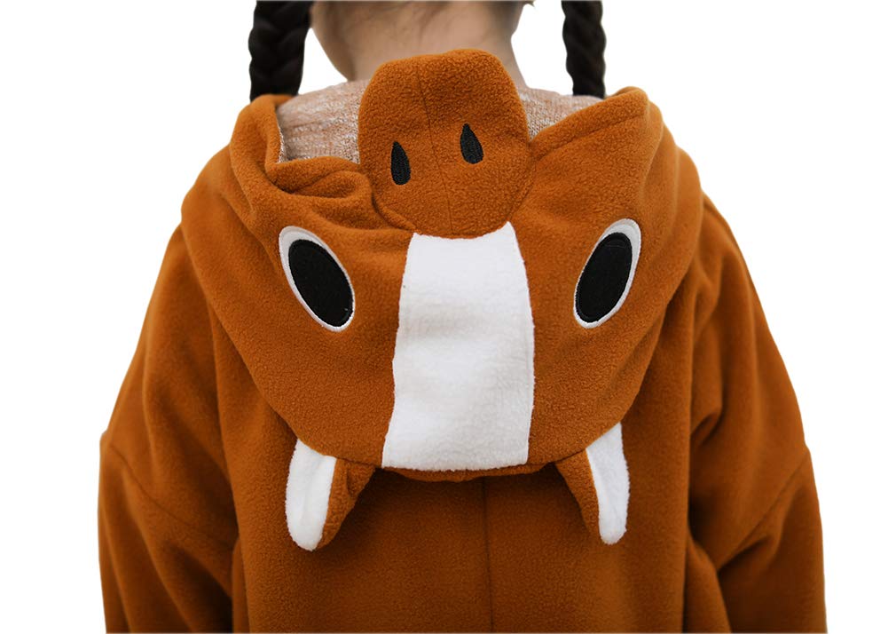 Kianmacar Kids Animal Onesie Kangaroo Pajamas Halloween Costume Cosplay Sleepwear (Brown Horse, 115)(Age:Over 8 Years Old)