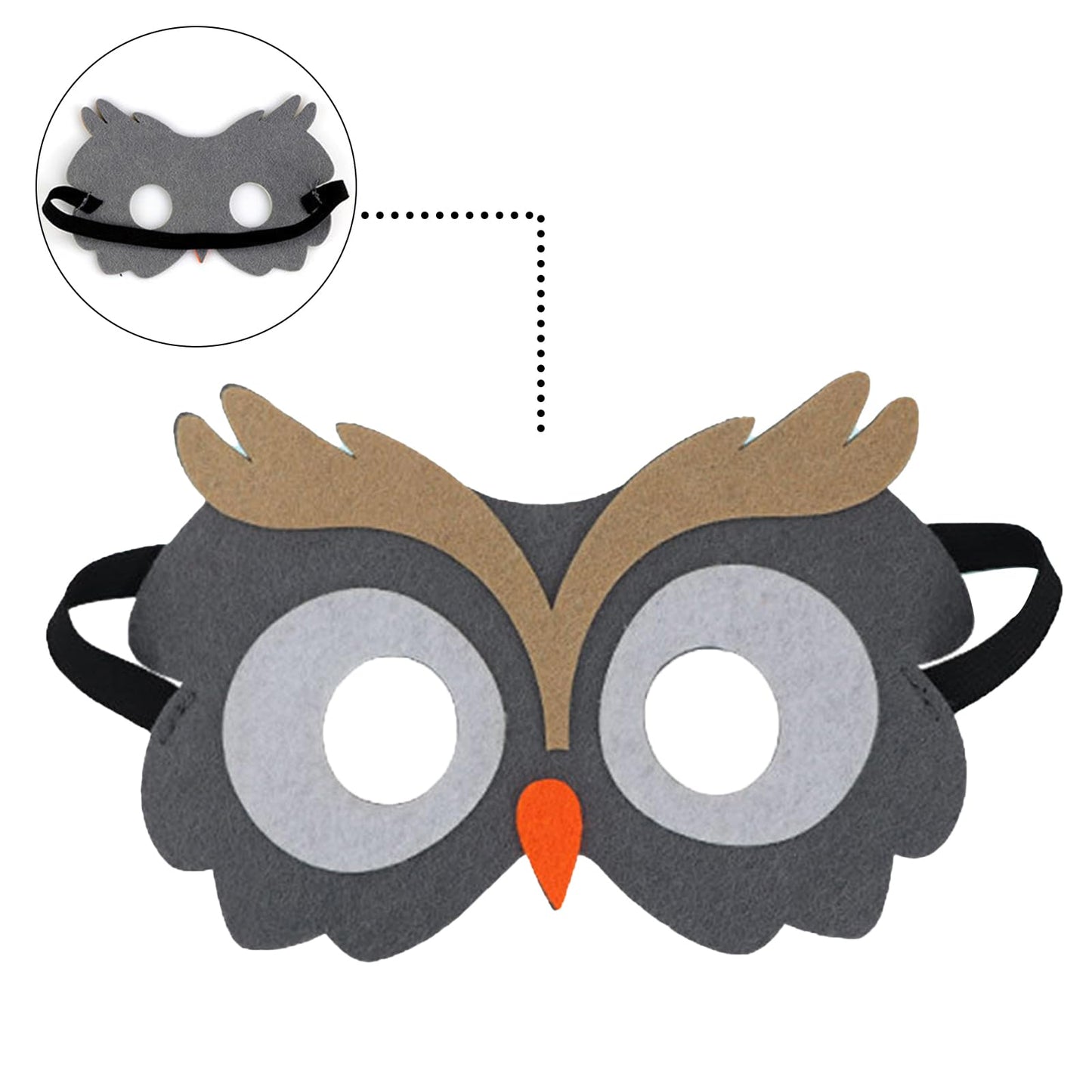 Jtnohx Felt Animal Masks, 10 Pcs Halloween Mask, Animal Costume For Birthday Party Supplies (Owl Mask)