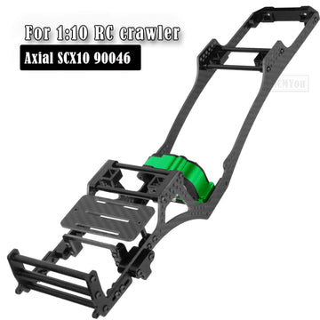 Rcmyou Rc Carbon Fiber Frame Chassis W/Gearboxes Upgrades Part For 1/10 Axial Scx10 Scx10 Ii 90046 90047 Rc Crawler Car,Green