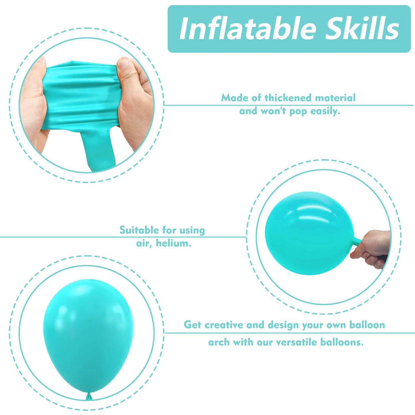 Nisocy Teal Latex Balloons Arch Kit, 102Pcs 18In 12In 10In 5In Turquoise Arch Garland For Birthday Baby Shower Mermaid Unicorn U