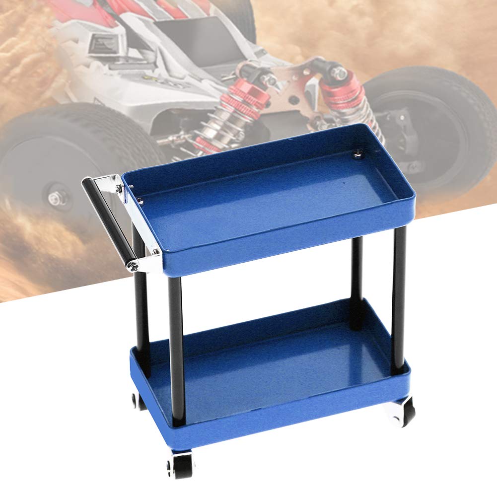 VGEBY Tools Trolley Kit, 2 Tier Tools Storage Trolley Mobile Workshop Garage Repair RC Accessories for 1/8 1/10 1/12 1/16 Scale
