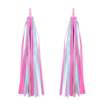Vorcool 1Pair Bike Handlebar Streamers Bicycle Grips Colorful Polyester Streamers Tassel Ribbons Children Baby Carrier Accessories