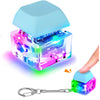 Keyboard Fidget Toys Keychain Keyboard Decompression Toys Mechanical Key Button Stress Relief Gifts for mature-themed and Kids Finger Clicker Toys ADHD Toy Cool Fidgets(LED Light-Blue)