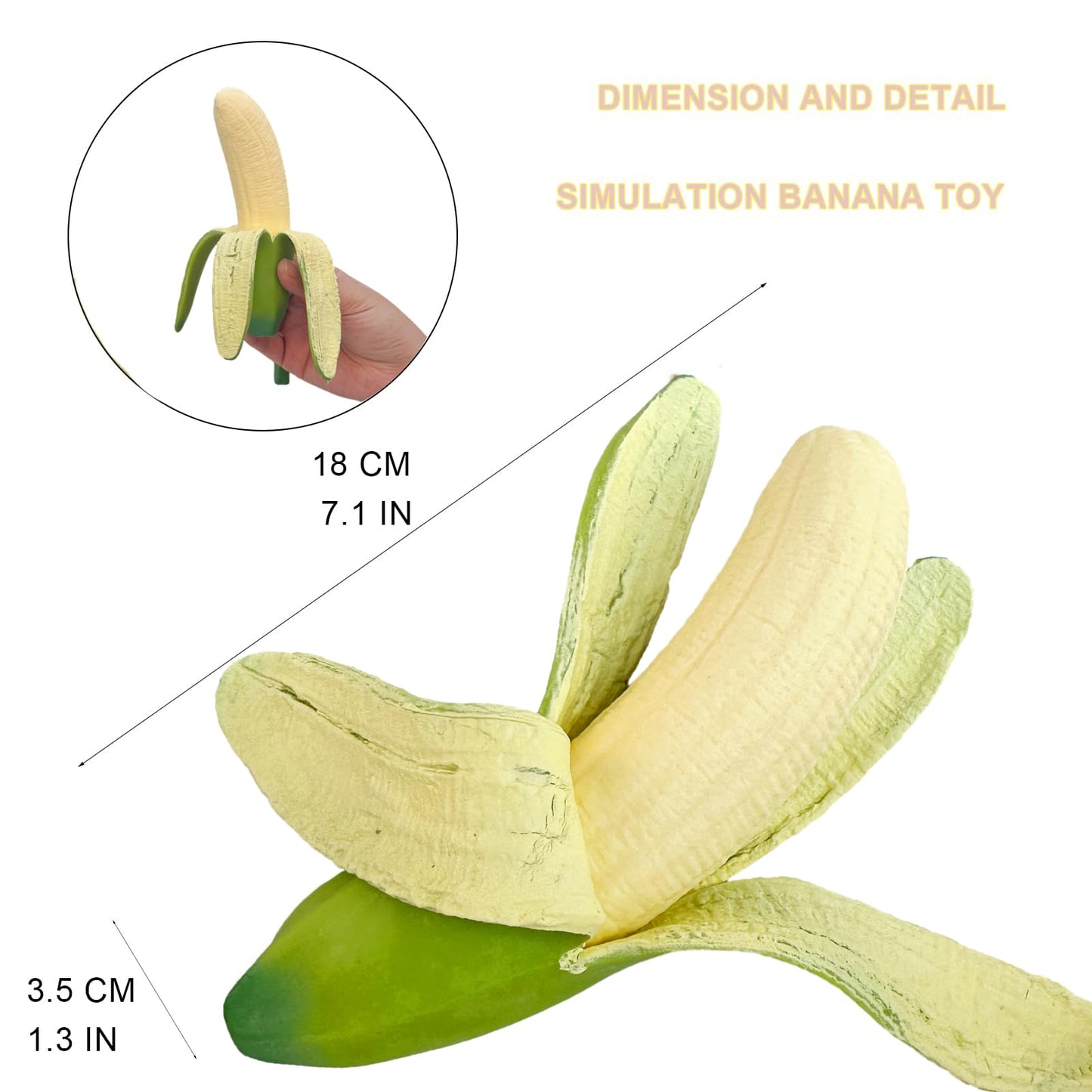 Funnysquee Green Banana Squishies Stress Relief Soft Scented Novelty Toy Simulation Bananas Fruit Squeeze Toys Cute Birthday Gift For Kids (Green Banana)