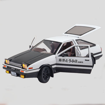 Mzexoma 1/24 Diecast Cars Initial D Toyota Trueno AE86 Car Model, Sports Car Toys for Kids and Adults,Pull Back Vehicles (Black-