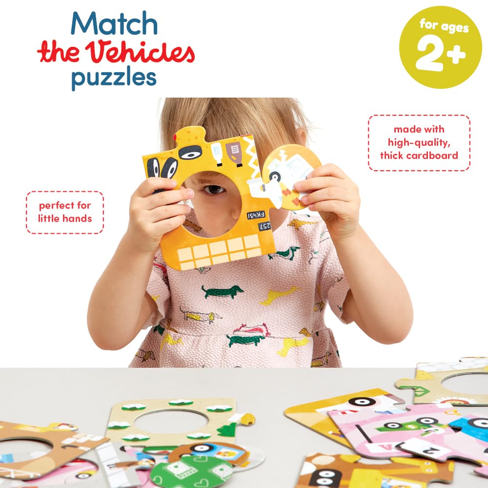 Banana Panda Match The Vehicles Puzzles - Includes 6 Large Beginning Puzzles And Matching Elements - For Kids Ages 2-4 Years