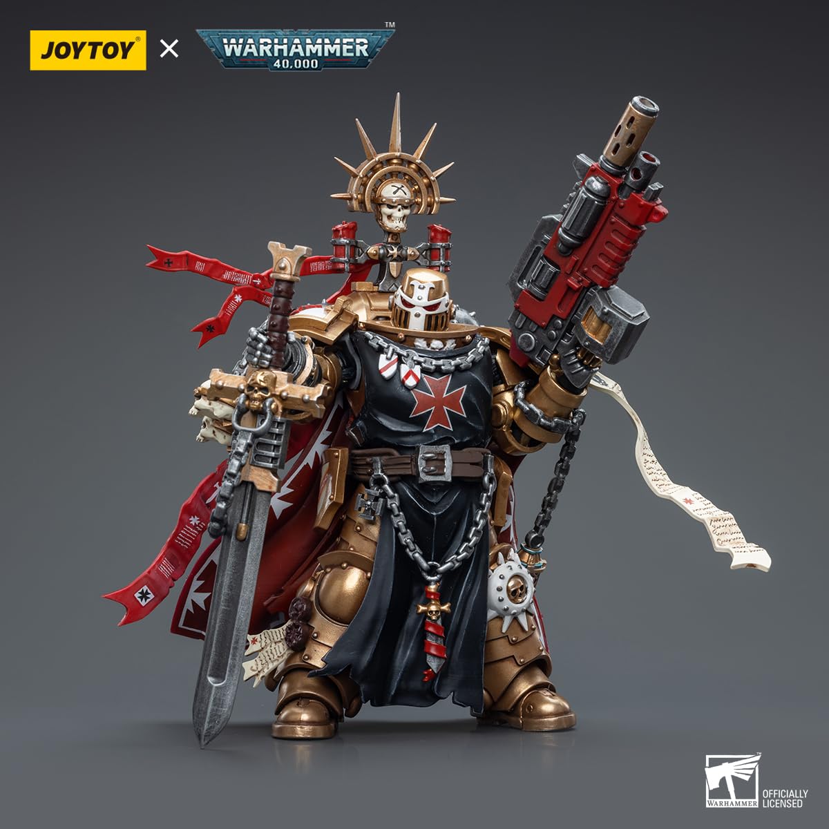 Beerise Joytoy 1/18 Action Figures - Warhammer 40,000 Black Templars High Marshal Helbrecht - 5,Classic Character,Collectible,Ag