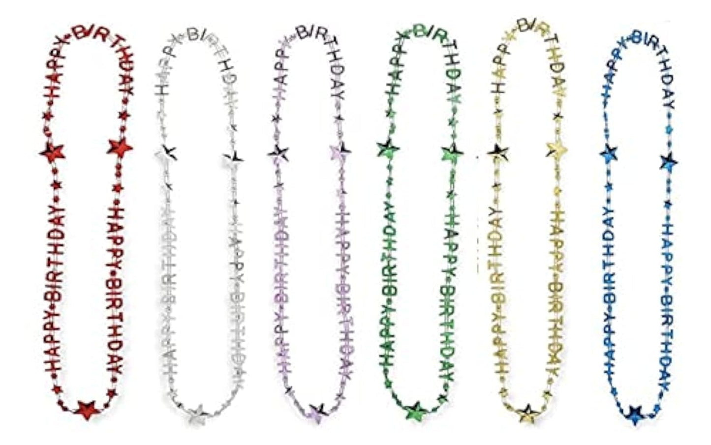 Guidea 24 Piece Colorful Happy Birthday Bead Necklaces Party Favors