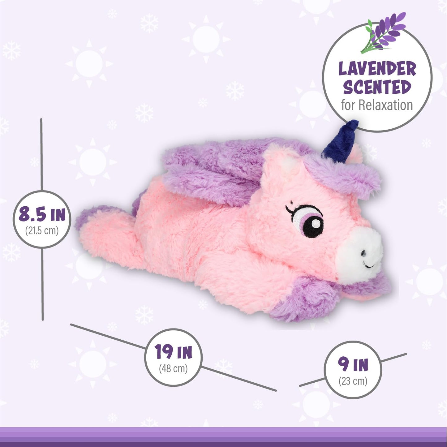 1I4 Group Jumbo Weighted Hugs By Warm Pals - Unicorn - 4Lbs - Cozy Microwavable Lavender Scented Plush Toys - Stuffed Animal - C